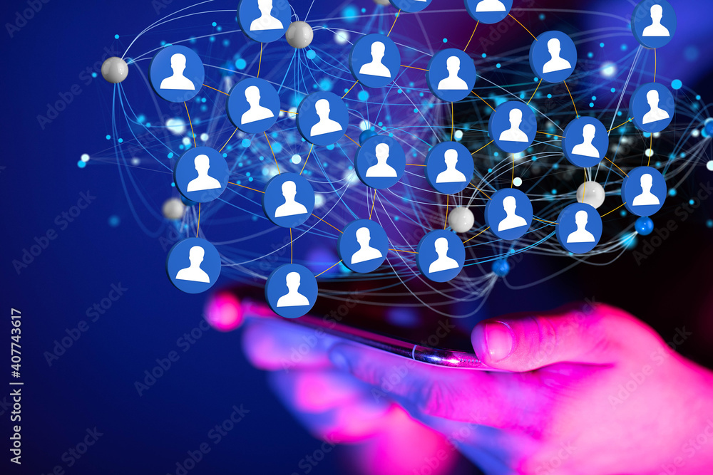 Poster organization chart team concept networking business