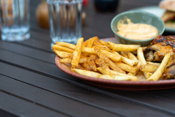 french fries with ketchup
