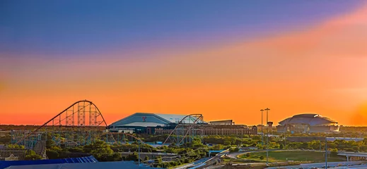 Fotobehang Warm oranje Arlington Texas Skyline