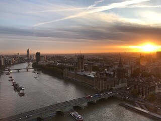 sunset over the river