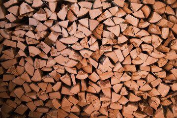 Firewood in the barn, stock for the winter.
