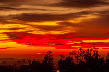 Fototapeta na wymiar Sunset over Los Angeles, California