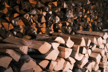 Firewood in the barn, stock for the winter.