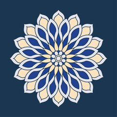 Vector decorative flower. Delicate colored mandala ornament