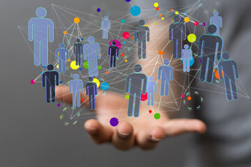 Business cubes network team word