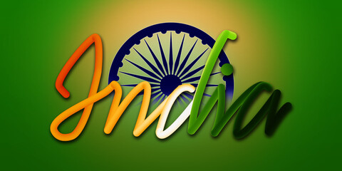 illustration of Indian army with flag for Happy Republic Day of India celebration (26 January). Indian Republic day concept with text 26 January. Illustration of Happy Indian Republic day celebration 