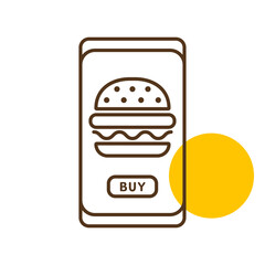 Fast food app delivery service vector icon