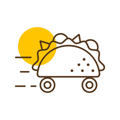 Mexican taco delivery vector icon