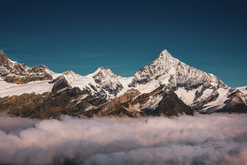 Panoramic view of the Valais Alps, Dent Blanche Switzerland.