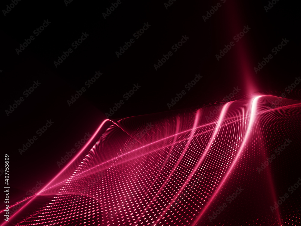 Fototapete abstract red and black background. detailed generative fractal graphics. technology and science conc