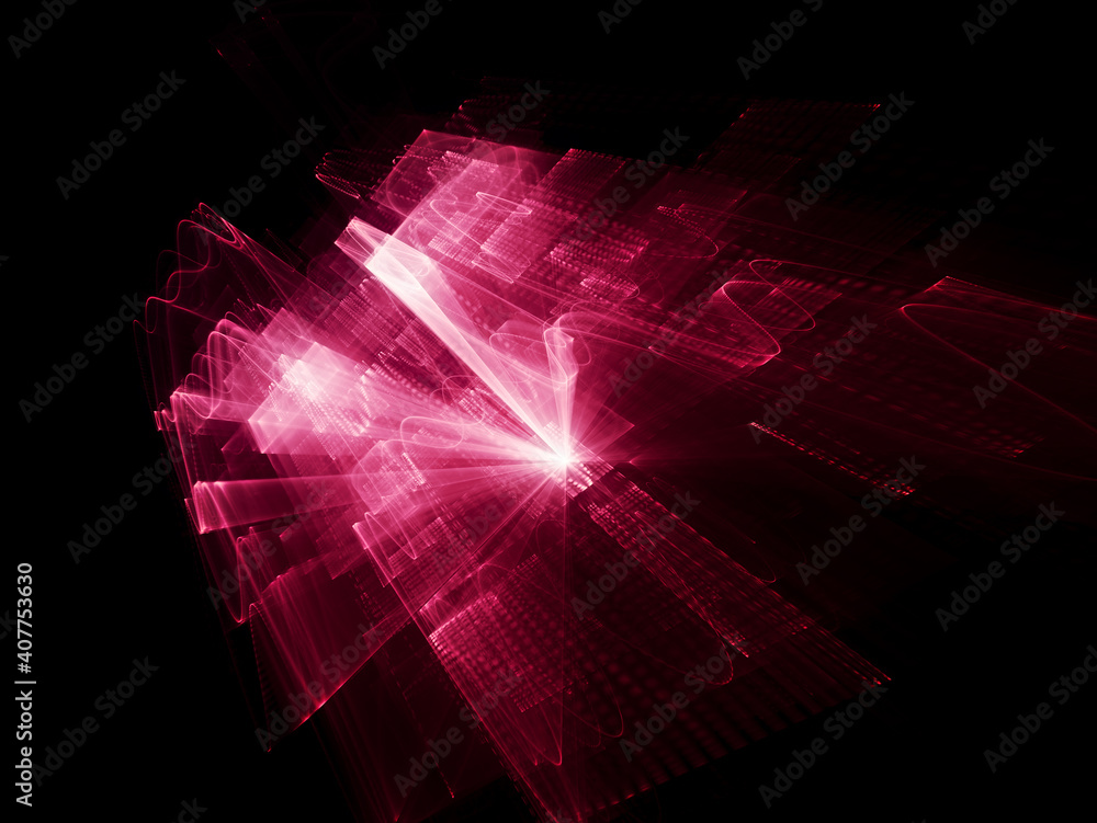 Poster abstract red and black background. fractal graphics 3d illustration. technology and science concept.