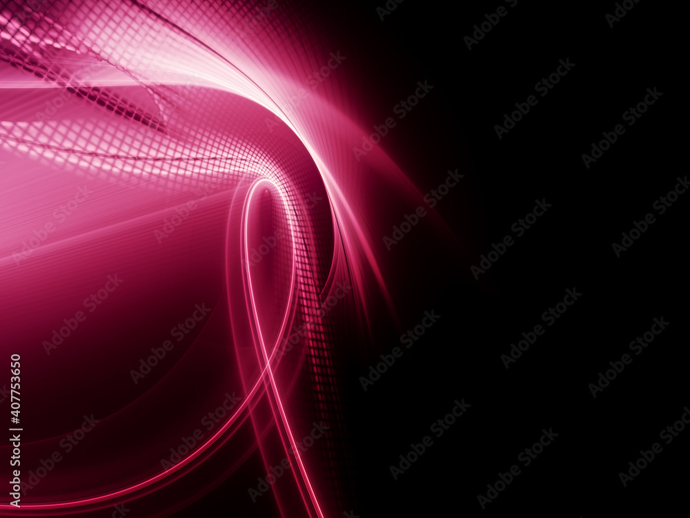 Fototapete abstract red and black background. detailed generative fractal graphics. technology and science conc