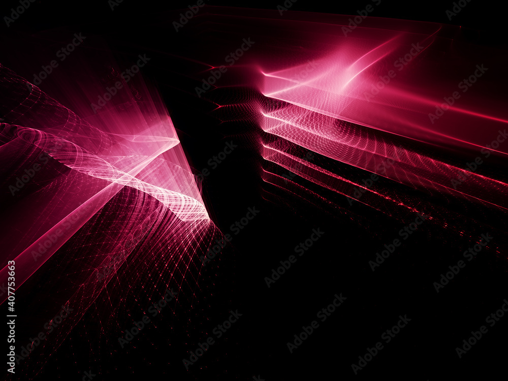 Poster abstract red and black background. fractal graphics 3d illustration. technology and science concept.