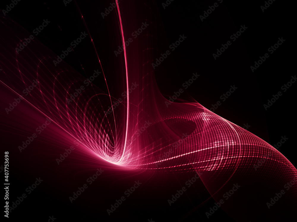 Fototapete abstract red and black background. detailed generative fractal graphics. technology and science conc