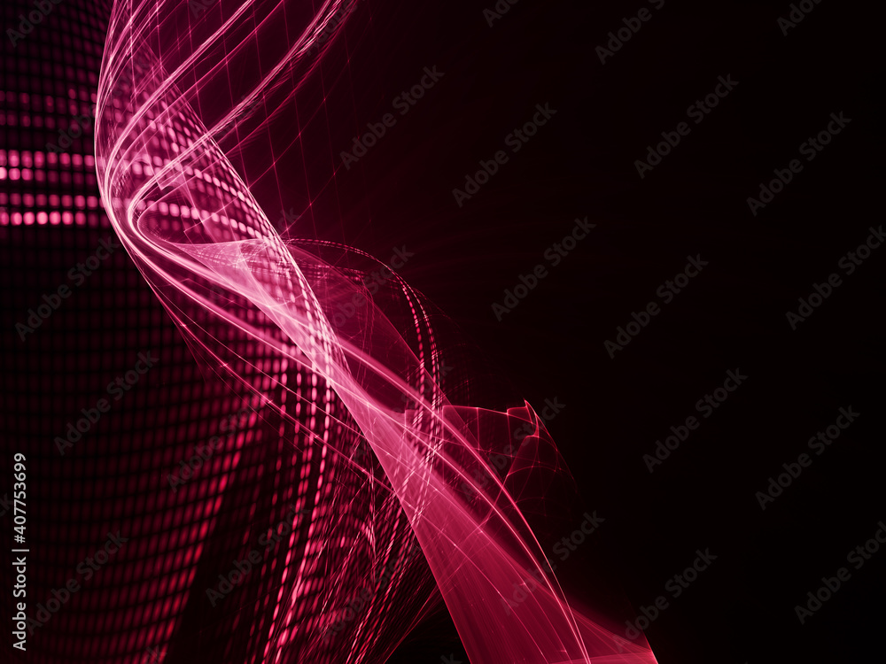 Fototapete abstract red and black background. detailed generative fractal graphics. technology and science conc