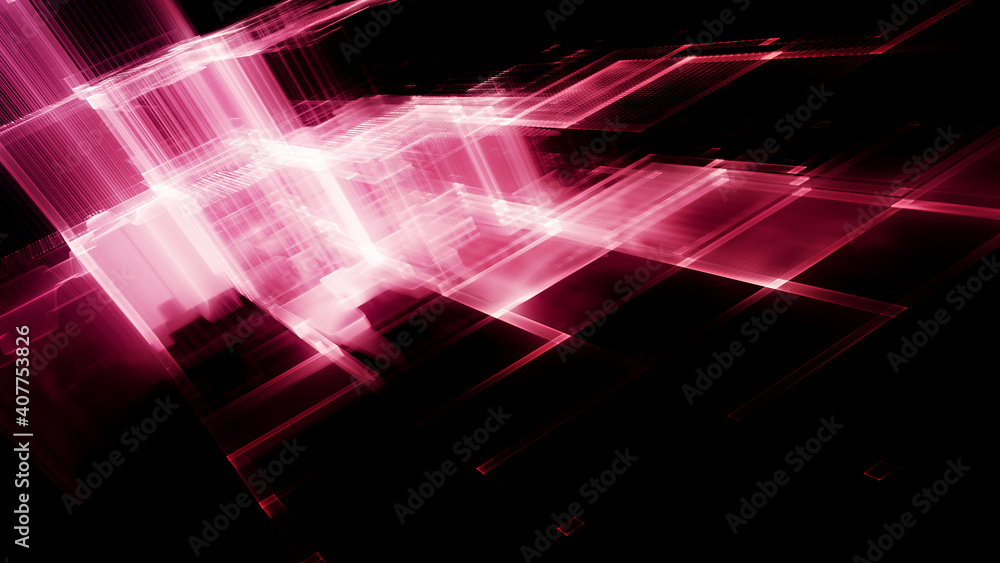 Poster abstract red and black background. fractal graphics 3d illustration. technology and science concept.