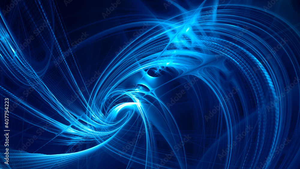 Poster abstract digital technology background. dynamic lines composition. detailed generative fractal graph