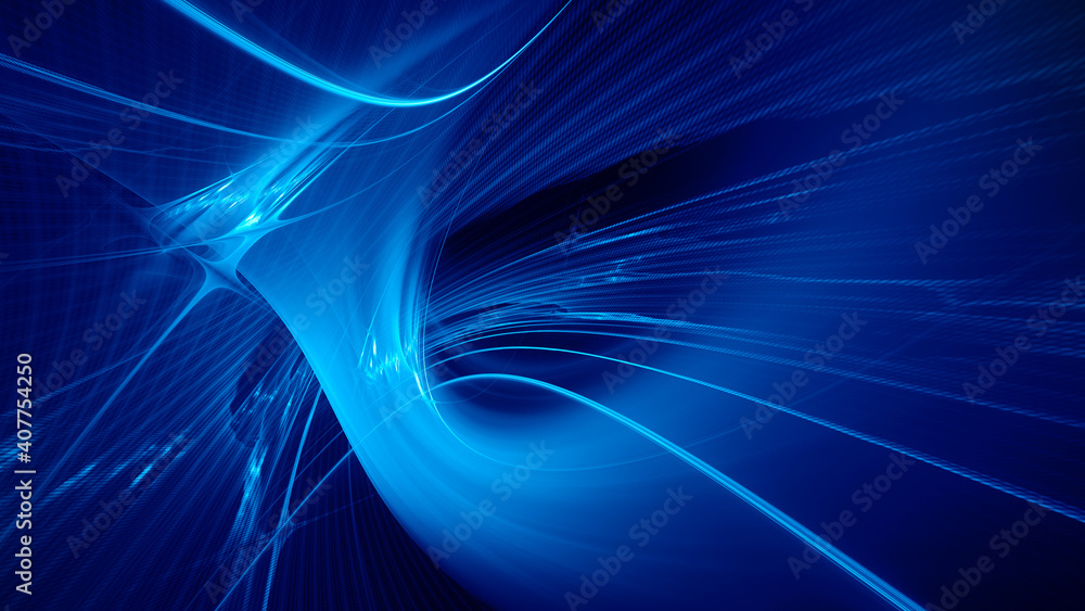 Poster abstract digital technology background. dynamic lines composition. detailed generative fractal graph
