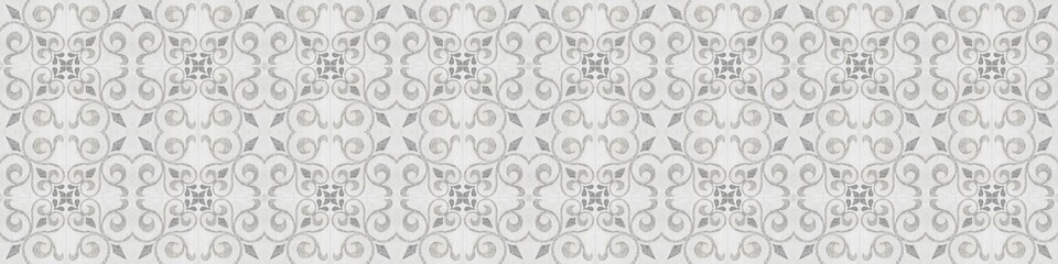 Old gray grey white vintage shabby damask floral flower leaves patchwork tiles stone concrete...