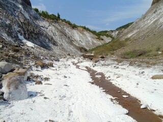 Fototapeta na wymiar salt mountains in Romania, Lopatari, Salt plateau Meledic