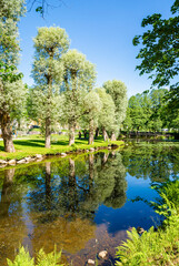 View of the Fiskars village and river in summer, Finland
