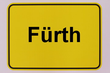 Illustration eines Stadteingangsschildes der Stadt Fürth