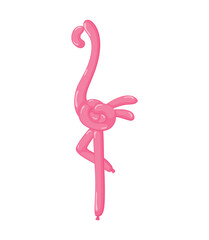 Animal flamingo balloons. bird balloon animals for happy kids party isolated on white background. Toy balloon for party illustration.