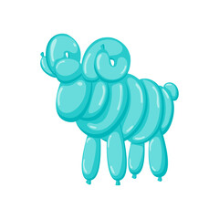 Animal ram balloons. balloon animals for happy kids party isolated on white background. Toy balloon for party illustration.