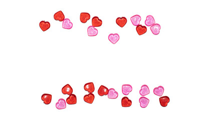 Hearts on white background