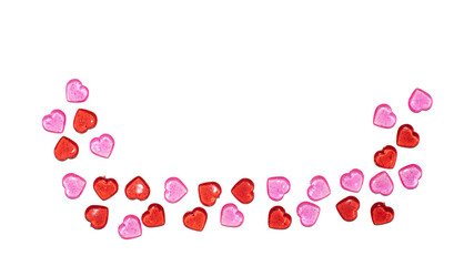 Hearts on white background