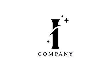 I simple black and white alphabet letter logo for corporate and company. Creative star design with swoosh. Can be used for a luxury brand or icon lettering