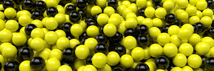 A large group of colored spheres. Minimal concept. 3d render