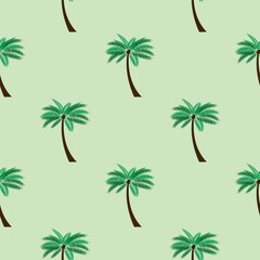 Seamless Pattern Background with Palm Vector Illustration EPS10