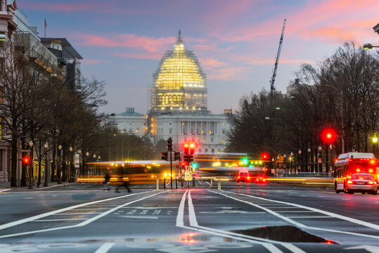 Capitol Hill at Dusk in Washington DC