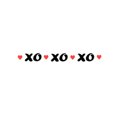 Quote - xo xo xo. Valentine lettering love collection. Hand drawn lettering with beautiful text about love. Perfect for valentine day, wedding and birthday card, stamp