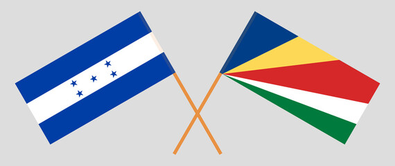 Crossed flags of Honduras and Seychelles