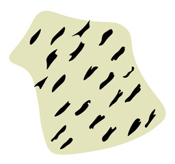 Light gray spot of abstract shape with black print in the form of abstract lines.