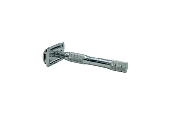 Metal razor isolated on white background.