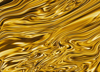 Abstract metallic liquid gold waves.