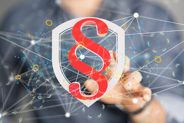 Paragraph justice law insurance and security business computer web concept