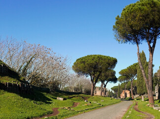 scenico panorama del parco dell'Appia Antica a Roma