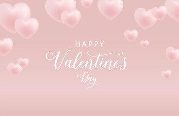 Happy Valentines Day Background with lovely hearts	