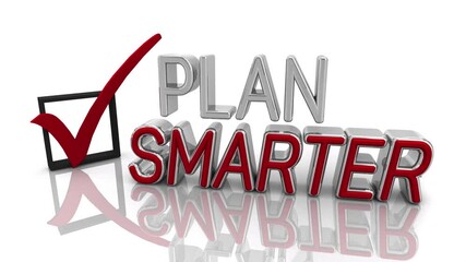 Plan Smarter Check Box Mark Efficient Productive Planning 3d Animation