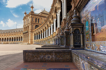 Buildings of Seville in Spain on a cloudy day