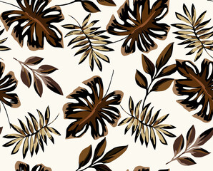 Seamless tropical pattern, floral print.