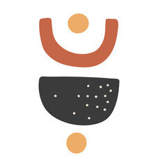 Abstract boho shape vector, colored abstract forme, boho elements, graphic poster 