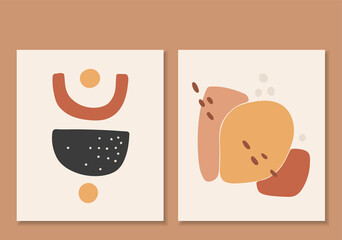 Abstract boho shape vector, colored abstract forme, boho elements, graphic poster 