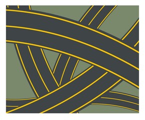 Abstract highway road. Simple flat illustration