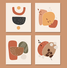 Abstract boho shape vector, colored abstract forme, boho elements, graphic poster 