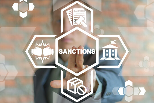 Political and economy concept of sanctions. Sanction list government.